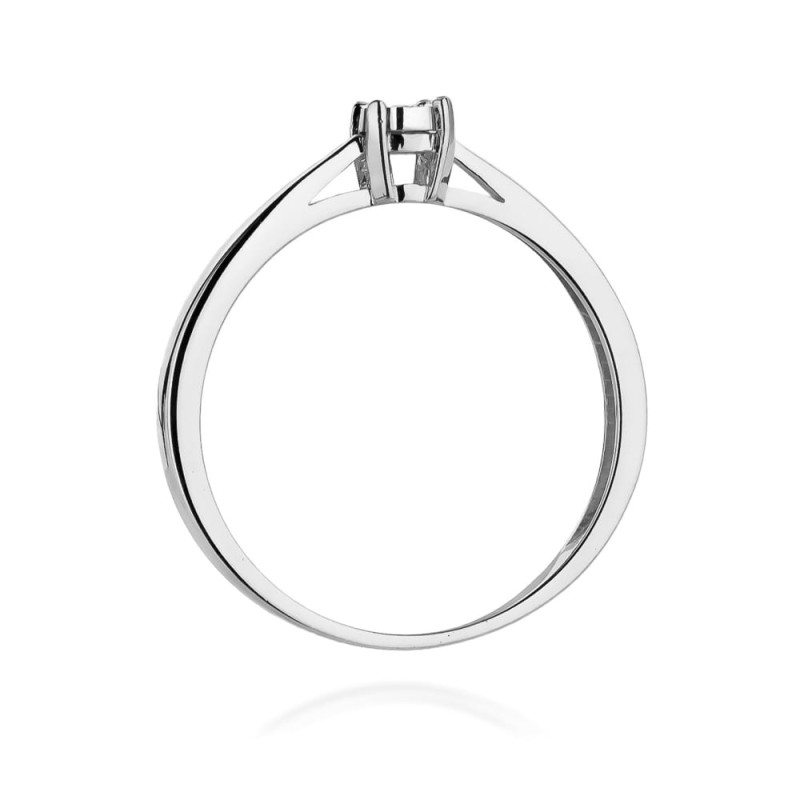 Pierścionek W463 Diament 0,02ct białe złoto