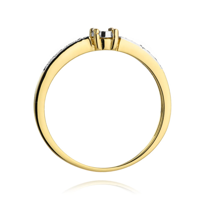 Pierścionek W467 Diament 0,02ct żółte złoto