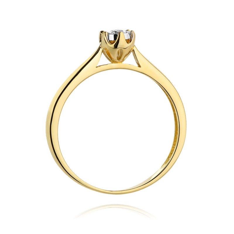 Pierścionek W468 Diament 0,08ct żółte złoto