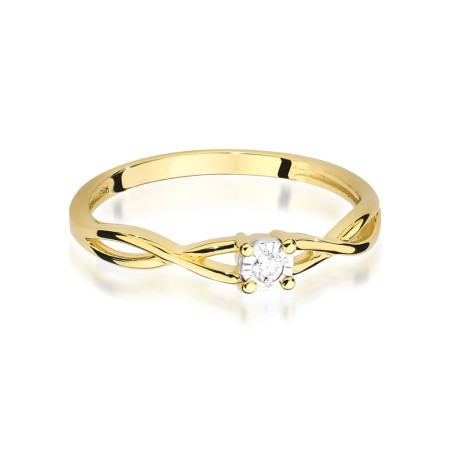 Pierścionek W470 Diament 0,03ct żółte złoto
