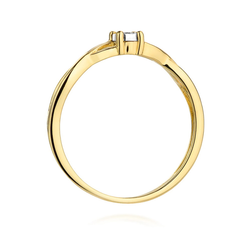 Pierścionek W470 Diament 0,03ct żółte złoto