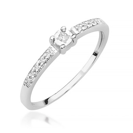 Pierścionek W467 Diament 0,02ct białe złoto
