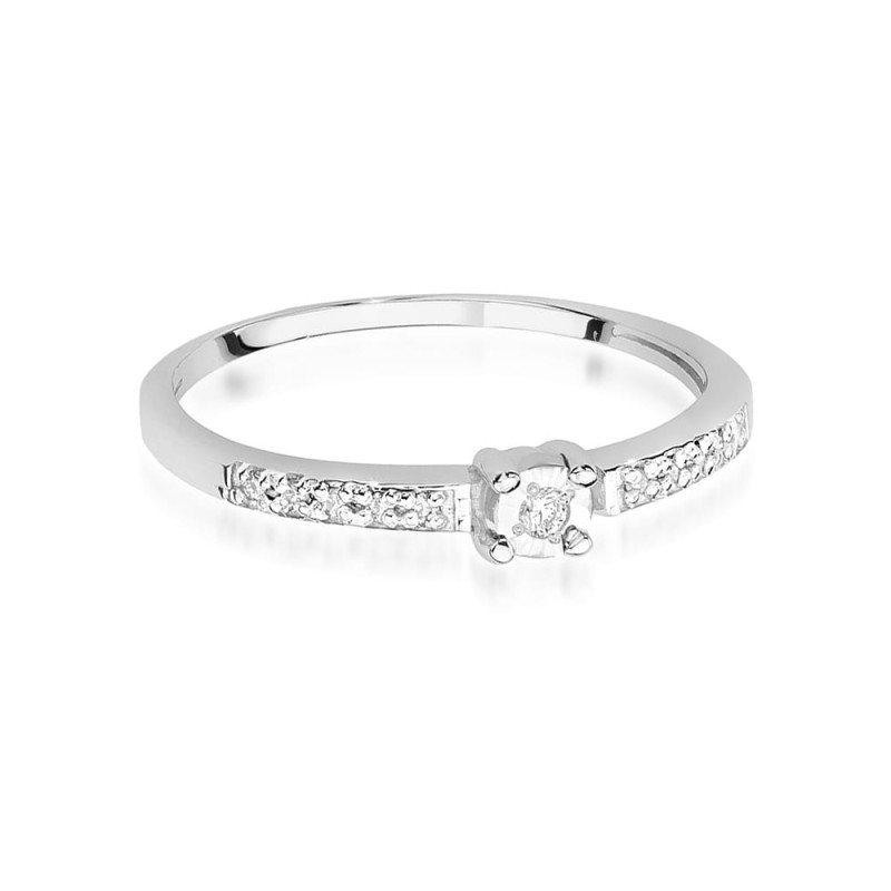 Pierścionek W467 Diament 0,02ct białe złoto