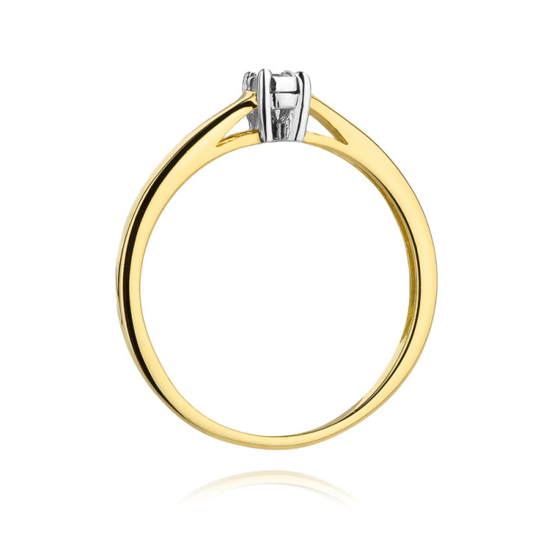 Pierścionek W471 Diament 0,03ct żółte złoto