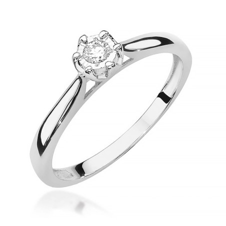 Pierścionek W468 Diament 0,08ct białe złoto