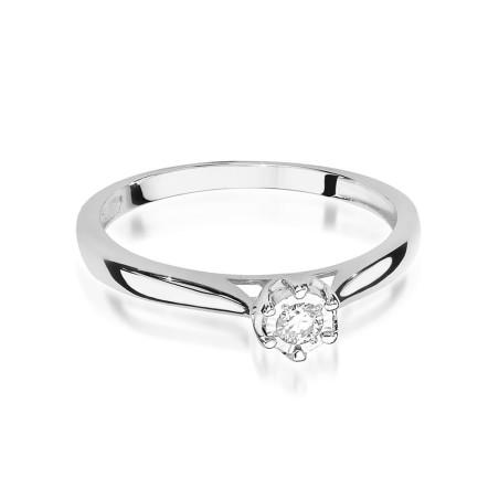 Pierścionek W468 Diament 0,08ct białe złoto