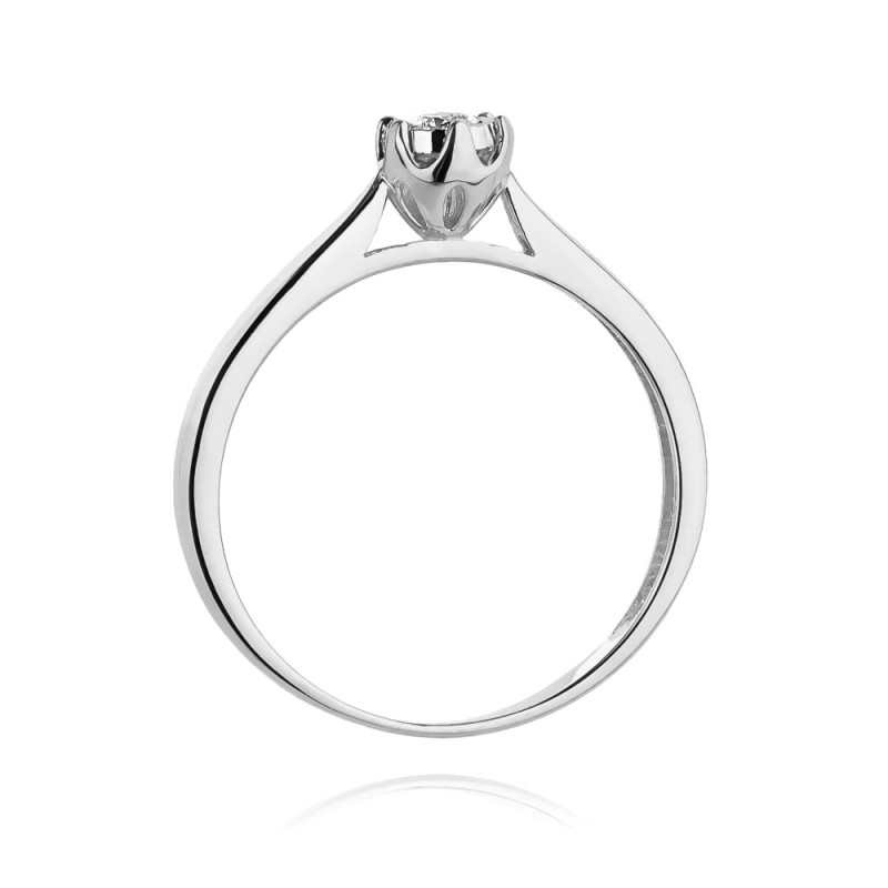 Pierścionek W468 Diament 0,08ct białe złoto
