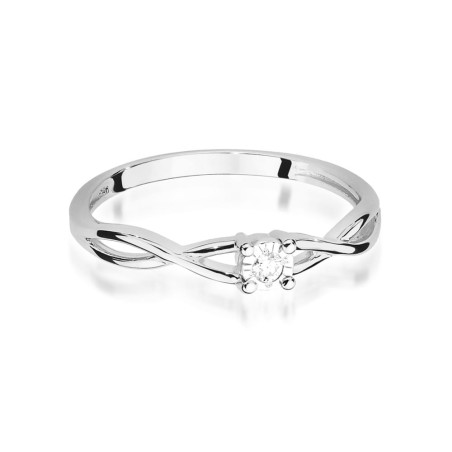 Pierścionek W470 Diament 0,03ct białe złoto