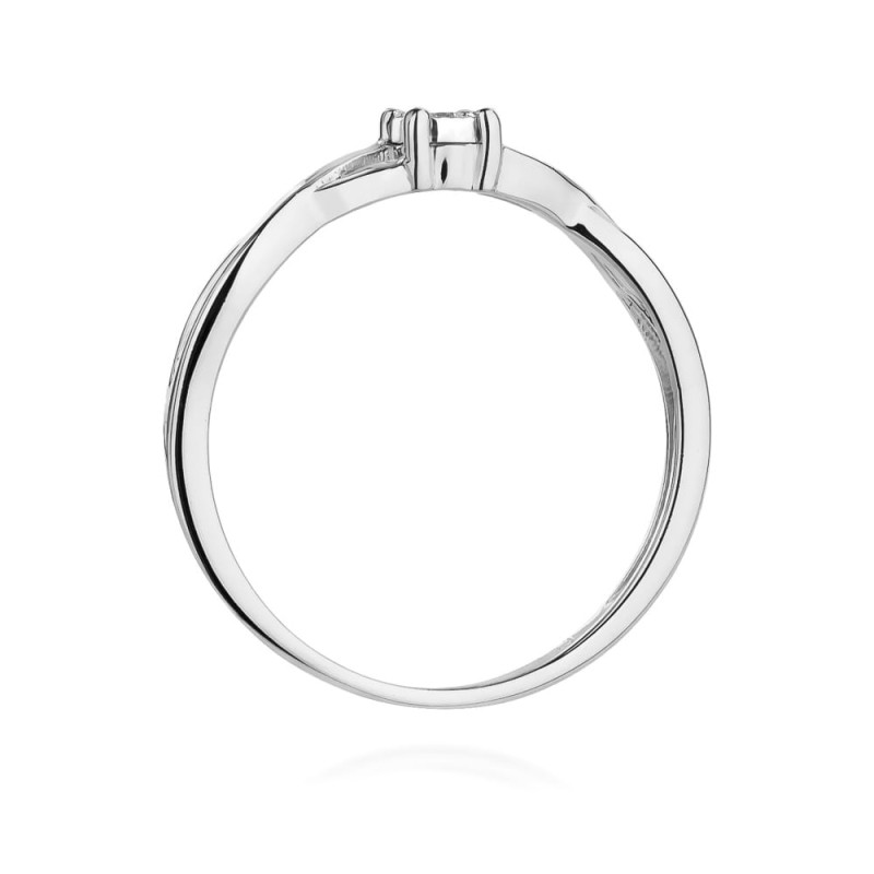 Pierścionek W470 Diament 0,03ct białe złoto