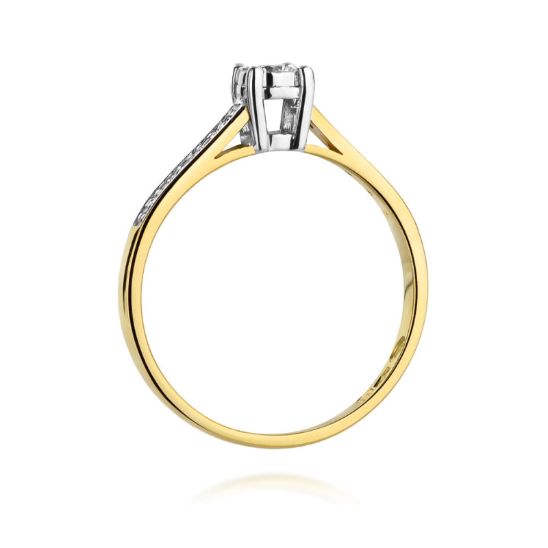Pierścionek W474 Diament 0,08ct żółte złoto