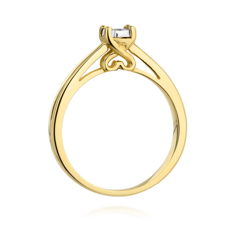 Pierścionek W475 Diament 0,08ct żółte złoto