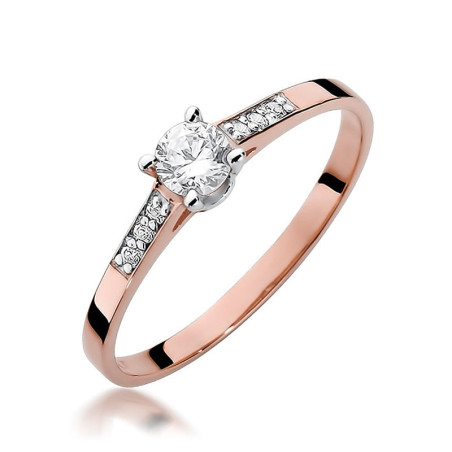 Pierścionek W399 Diament 0,15ct różowe złoto