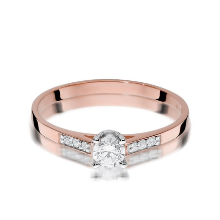 Pierścionek W399 Diament 0,15ct różowe złoto