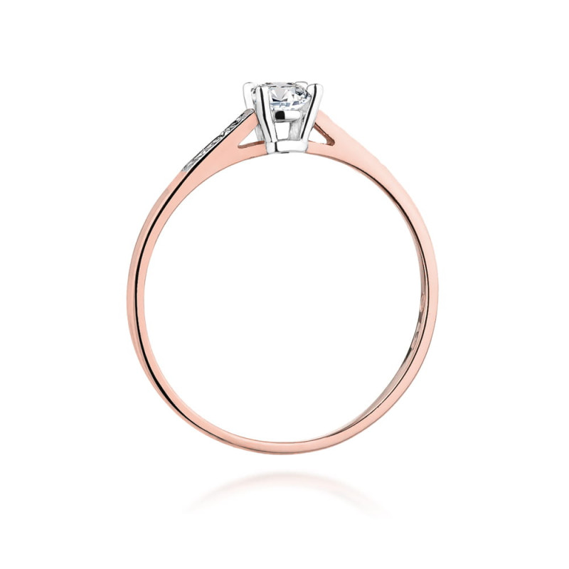 Pierścionek W399 Diament 0,15ct różowe złoto