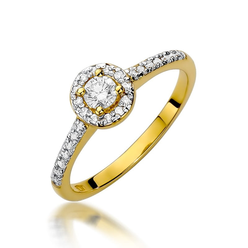 Pierścionek W477 Diament 0,30ct żółte złoto