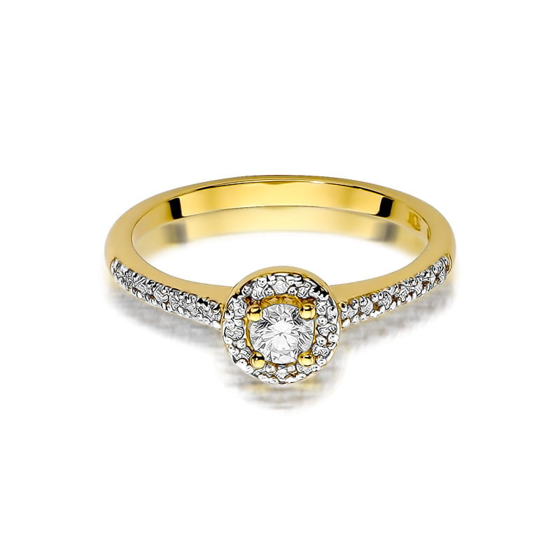 Pierścionek W477 Diament 0,30ct żółte złoto