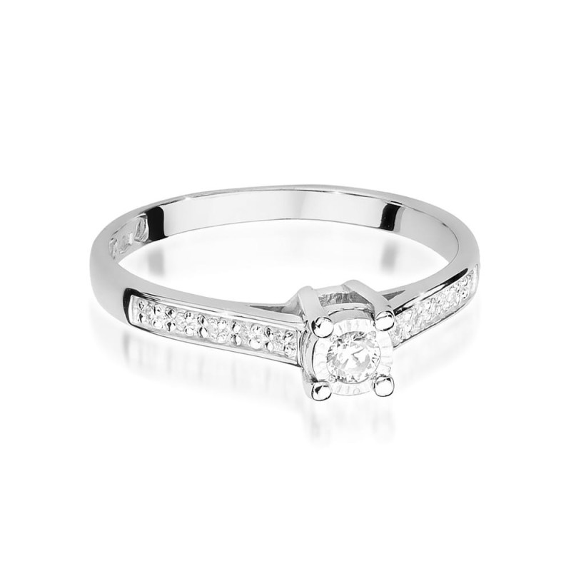 Pierścionek W474 Diament 0,08ct białe złoto