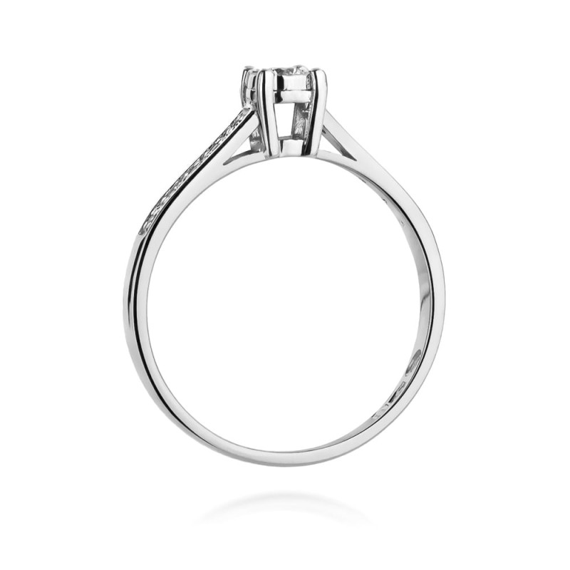 Pierścionek W474 Diament 0,08ct białe złoto