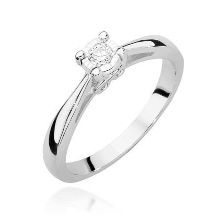 Pierścionek W475 Diament 0,08ct białe złoto