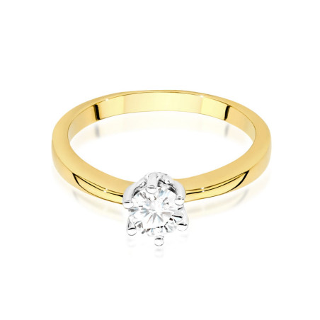 Pierścionek W482 Diament 0,40ct żółte złoto