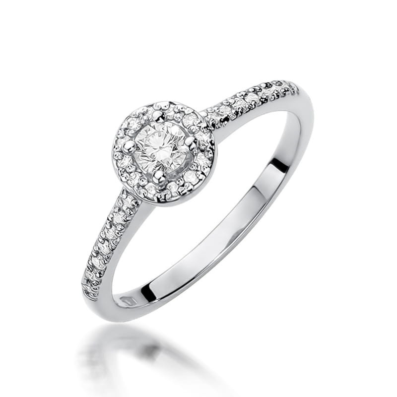 Pierścionek W477 Diament 0,30ct białe złoto