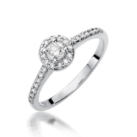 Pierścionek W477 Diament 0,30ct białe złoto