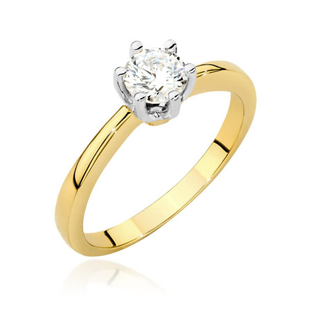 Pierścionek W482 Diament 0,50ct żółte złoto