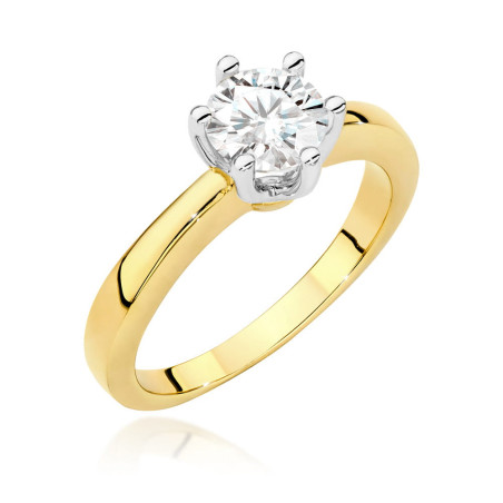 Pierścionek W482 Diament 0,70ct żółte złoto