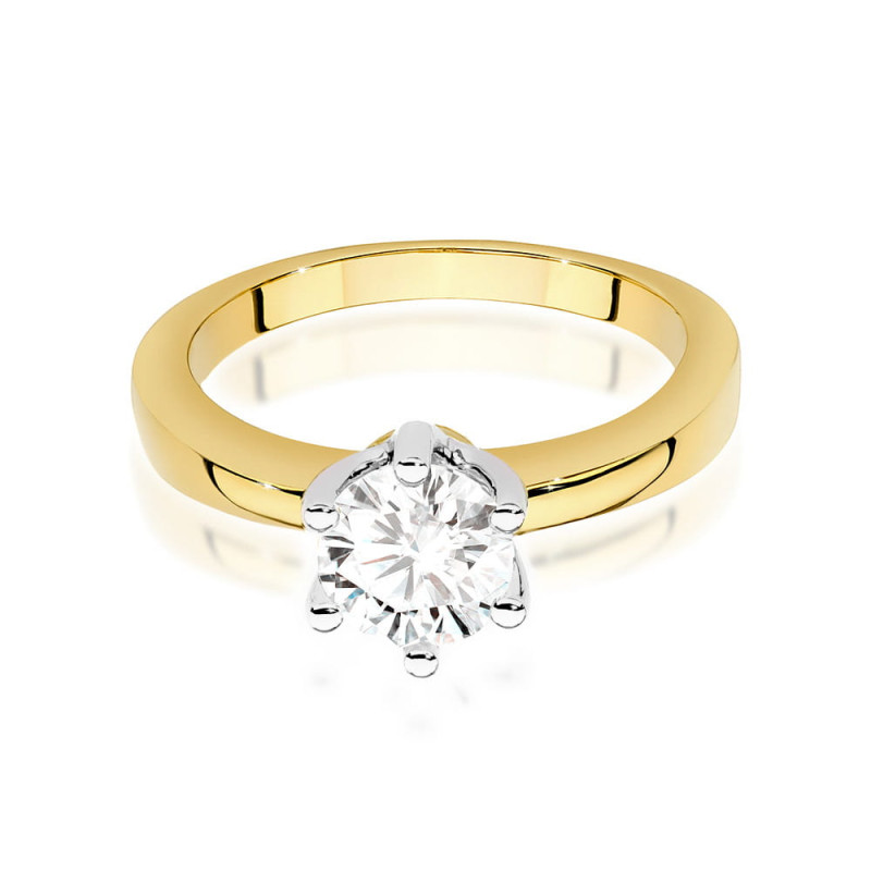 Pierścionek W482 Diament 0,70ct żółte złoto