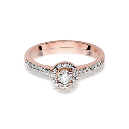 Pierścionek W406 Diament 0,15ct różowe złoto