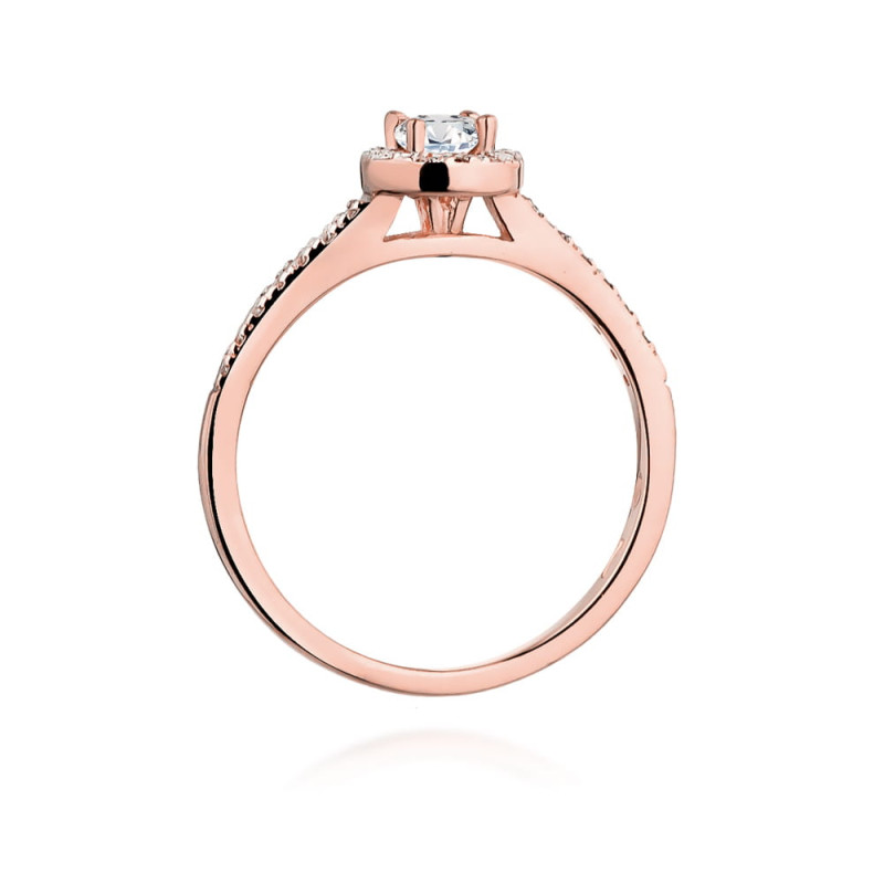 Pierścionek W406 Diament 0,15ct różowe złoto
