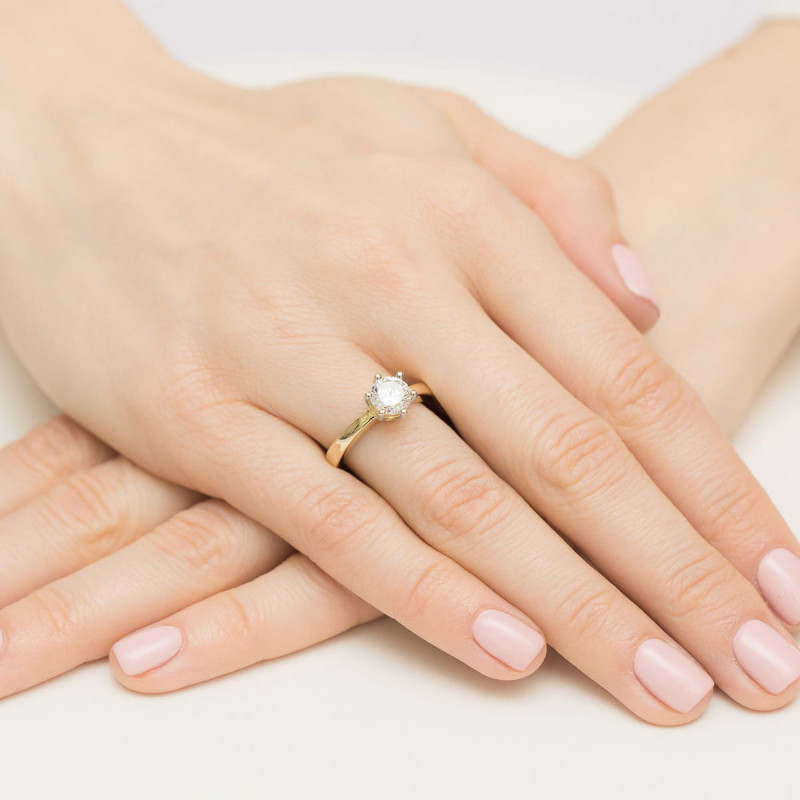 Pierścionek W482 Diament 1,00ct żółte złoto