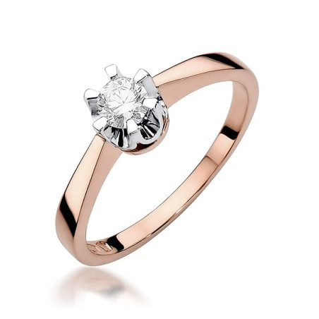 Pierścionek W408 Diament 0,25ct różowe złoto
