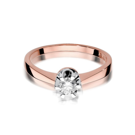 Pierścionek W408 Diament 0,25ct różowe złoto