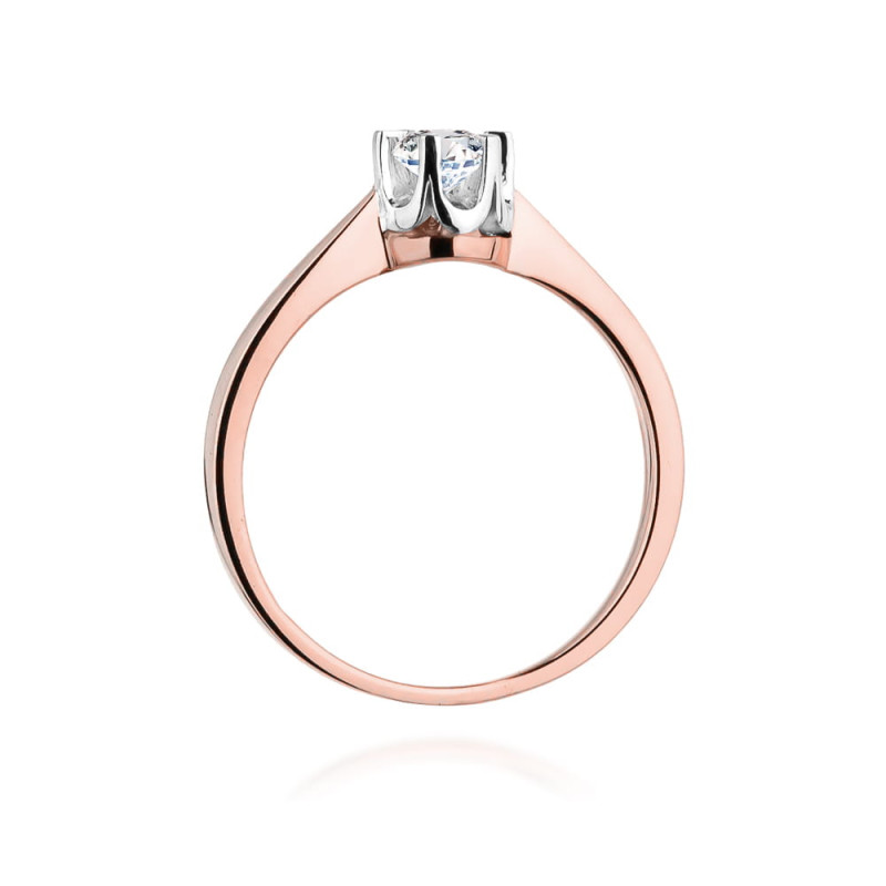 Pierścionek W408 Diament 0,25ct różowe złoto
