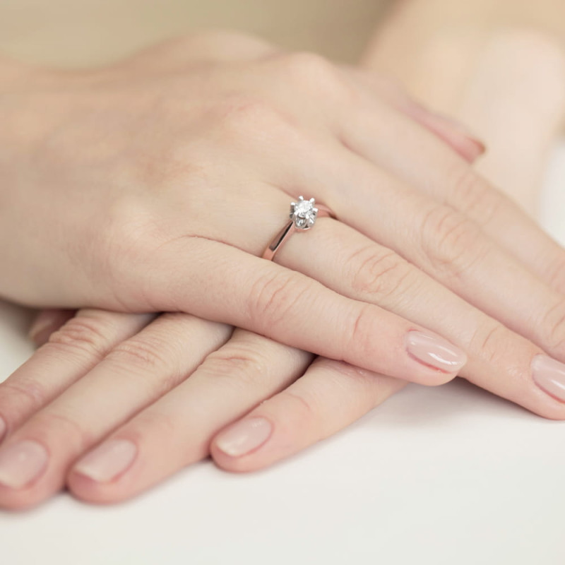 Pierścionek W408 Diament 0,25ct różowe złoto