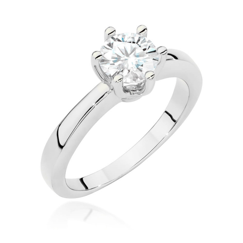Pierścionek W482 Diament 0,70ct białe złoto
