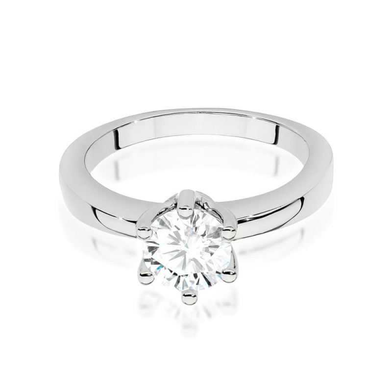 Pierścionek W482 Diament 0,70ct białe złoto