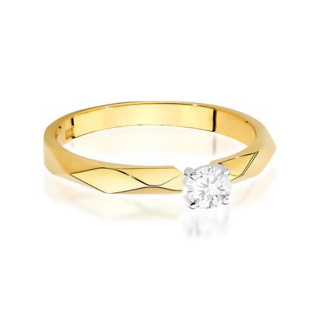 Pierścionek W484 Diament 0,10ct żółte złoto