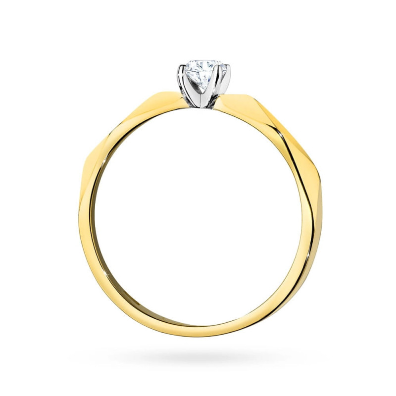 Pierścionek W484 Diament 0,10ct żółte złoto