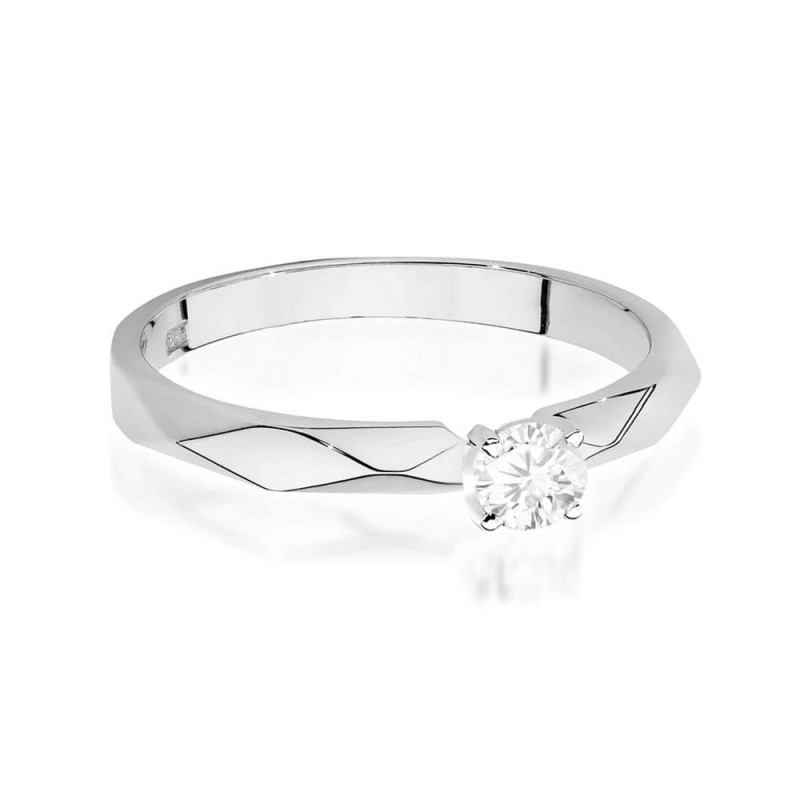 Pierścionek W484 Diament 0,10ct białe złoto