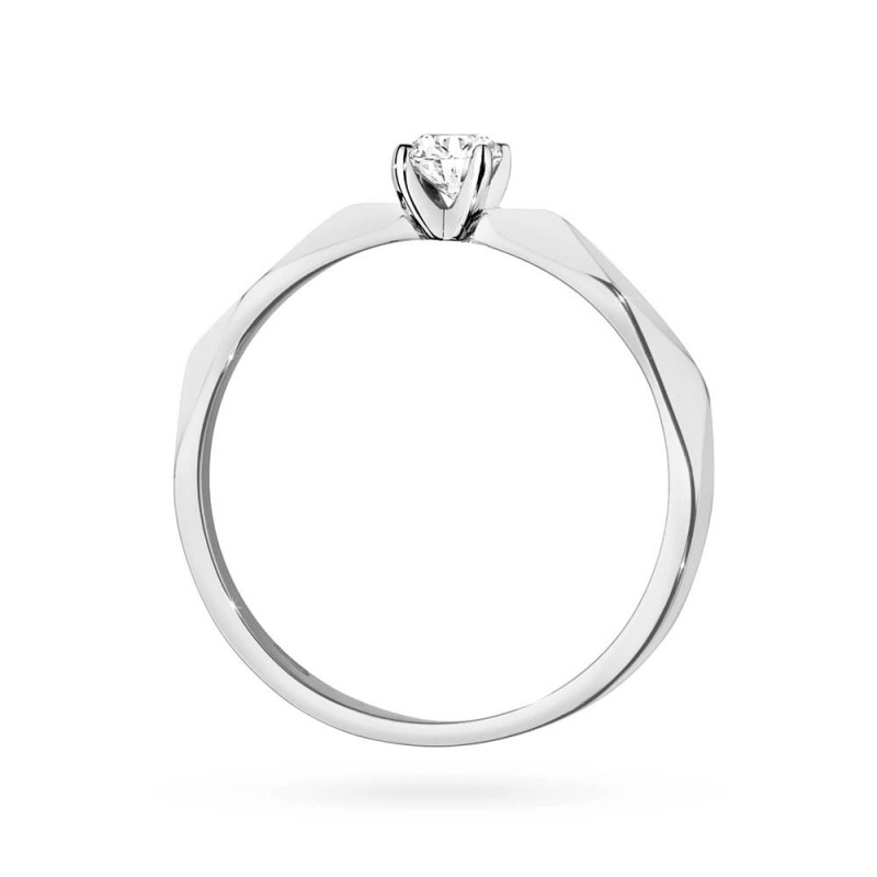 Pierścionek W484 Diament 0,10ct białe złoto
