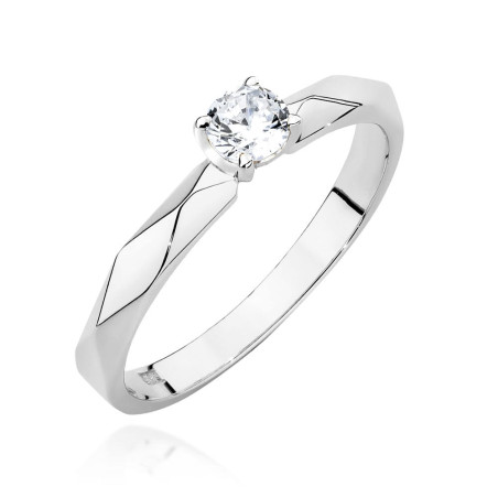 Pierścionek W484 Diament 0,15ct białe złoto