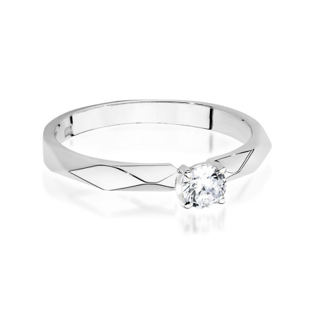 Pierścionek W484 Diament 0,15ct białe złoto