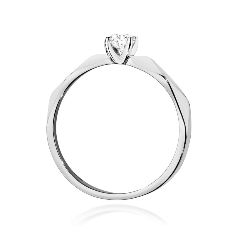 Pierścionek W484 Diament 0,15ct białe złoto