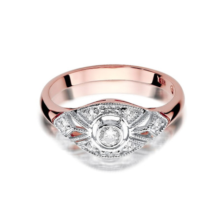 Pierścionek W413 Diament 0,10ct różowe złoto