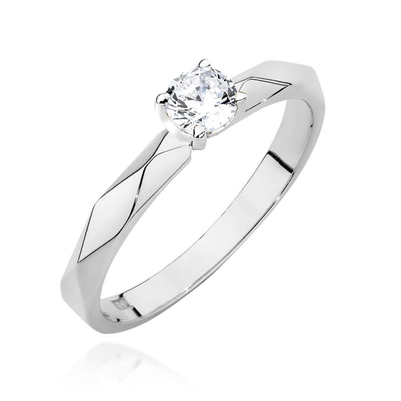 Pierścionek W484 Diament 0,20ct białe złoto