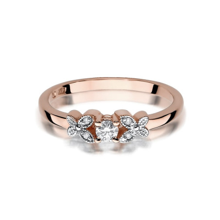 Pierścionek W414 Diament 0,10ct różowe złoto