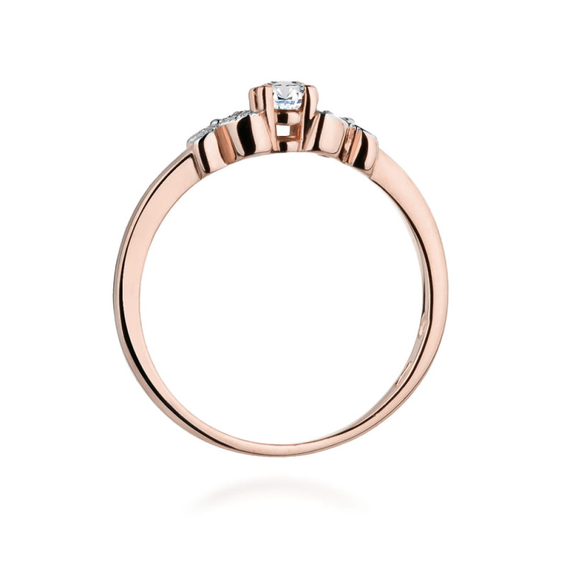 Pierścionek W414 Diament 0,10ct różowe złoto