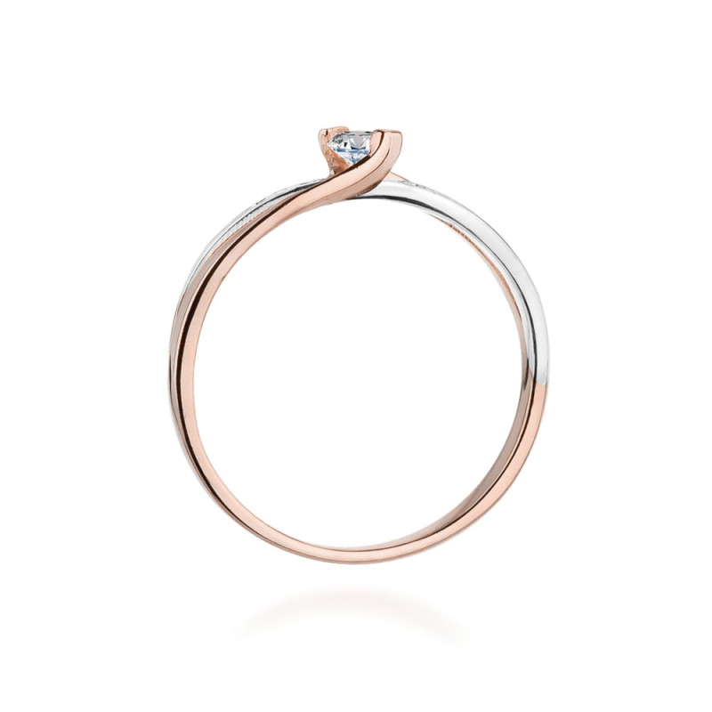 Pierścionek W415 Diament 0,10ct różowe złoto